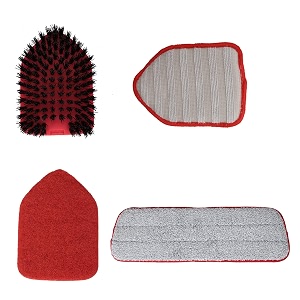 agaro elite cleaning mop refill set 4 pcs microfiber pad scrubber pad hard bristle pad for tiles kitchen toilet window glass detachable head compatible with agaro mop amp brush