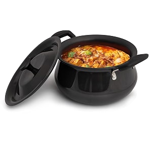 agaro elite hard anodised handi with lid 35l biryani pot riveted handle 3mm thick gas oven compatible cooking pot for kitchen non-toxic compact durable amp stylish cookware 2 year warranty