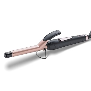 agaro hc7001 hair curler with 19mm barrel rod tong tourmaline infused ceramic coated plates cool touch tip fast heating for women long and short hair curling styling black amp rose gold