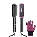 AGARO Hair Straightening Brush, Hair Straightening Comb For Women, Fast Heating, Ionic Care, 5 Heat Settings, Hair Straightener, Hot Brush, Gives Naturally Straight Hair in 5 Mins, Black, HSB2107