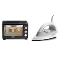 AGARO Marvel 25-Litre Oven Toaster Grill with Motorized Rotisserie & 5 Heating Modes (Black)+AGARO - 33261 750-Watt Electric Dry Iron with Non-Stick Sole Plate (Grey)