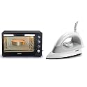 AGARO Marvel 38-Liter Oven Toaster Grill with Motorized Rotisserie, 3 Heating Modes (Black)+AGARO - 33261 750-Watt Electric Dry Iron with Non-Stick Sole Plate (Grey)