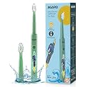 AGARO REX Lite Sonic Electric Kids Toothbrush with 3 Brushing Modes, 19000 Strokes per minute, Dupont Soft Nylon Bristles, Rechargeable Battery, Power Tooth Brush, Replaceable Heads