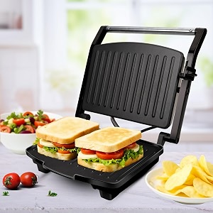 agaro royal grill sandwich maker non stick coated grill plates stainless steel body oil collector tray 1000w 90 degrees floating hinges paninigrilltoast black