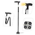 AGEasy (Max Group) Walking Stick with SOS Alarm Button for Men &amp; Women | Foldable Walking Cane for Old People | Walk Stick with Adjustable Height