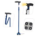 AGEasy (Max Group) Walking Stick with SOS Alarm Button for Men &amp; Women | Foldable Walking Cane for Old People | Walk Stick with Adjustable Height