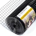 AggFencer 24in x 100ft Black Hardware Cloth 1 inch 16Ga PVC Coated Mesh