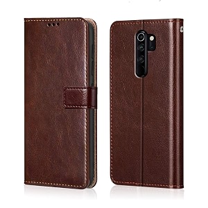 agh shockproof full body protection all angle cover 360 degree complete protection leather flip cover wallet back cover case mobile cover for redmi xiaomi mi note 8 pro brown