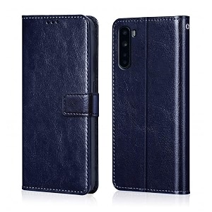 agh shockproof full body protection all angle cover 360 degree complete protection leather flip cover wallet back cover case mobile cover for oneplus nord blue