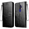 agh shockproof full body protection all angle cover 360 degree complete protection leather Flip Cover wallet Back Cover Case mobile cover for oppo a9 2020 / a5 2020 [black]