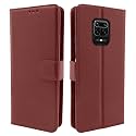 agh shockproof full body protection all angle cover 360 degree complete protection leather Flip Cover wallet Back Cover Case mobile cover for redmi xiaomi mi note 9 pro/pro max [brown]
