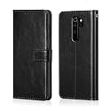 agh shockproof full body protection all angle cover 360 degree complete protection leather Flip Cover wallet Back Cover Case mobile cover for redmi xiaomi mi note 8 pro [black]