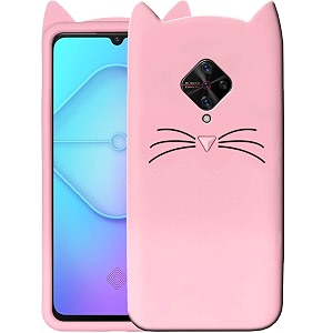 agh slim fit shockproof stylish flexible rubber silicone all angle complete protection mobile case cover for vivo s1 pro pink
