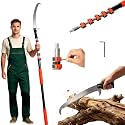 AgiiMan 30FT Reach Pole Saws for Tree Trimming, Pole Saws with 5-24FT Telescoping Extension Pole Pruning Pole Saw with 24" Blade Manual Pole Saw for Tree Pruning Forestry Yard Garden, and Patio