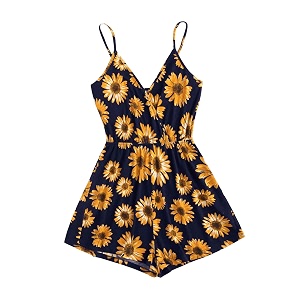 women39s floral print surplice v neck sleeveless cami short rompers