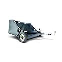 Agri-Fab 42 In Tow-Behind Lawn Sweeper with 12 Cu Ft Hopper Bag, Adjustable Brush Height and Easy Dump Rope