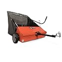 Agri-Fab 44 In Tow-Behind Lawn Sweeper with 28 Cu Ft Flow-Through Hopper Bag, Adjustable Brush Height, and Dump From Seat Handle