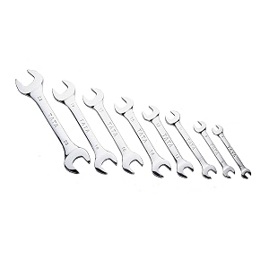 agrico tata double sided open end wrench spanner set 6 to 20 mm silver