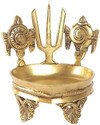 Agromech Shankh Chakra Namah Design Brass Table