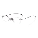 Agstum Pure Titanium Rimless Glasses Prescription Eyeglasses Rx (Silver