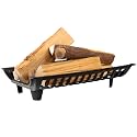 AGTEK 24" Fireplace Log Grate Heavy Duty Solid Steel Burning Rack Holder