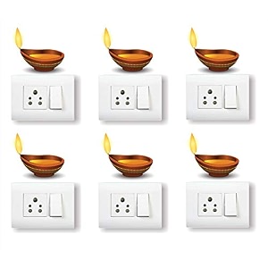 amazing diya 3d wall switch board stickers for living bed kids room  set of 5