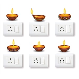 amazing diya 3d wall switch board stickers for living bed kids room  set of 5