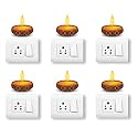 Amazing Diya 3D Wall Switch Board Stickers for Living Bed Kids Room | (Set of 5)