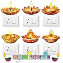 Vinyl Diwali Diya Abstract Multicolour Standard Graphic Print Switch Panel Board Sticker (Self-Adhesive)