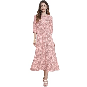 AHANA Printed Crepe Maxi Dress