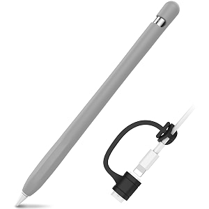 ahastyle anti-slip case sleeve silicone protective skin  added cable adapter tether kit compatible with ipad pencil 1st generation