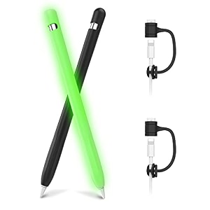 ahastyle anti-slip case sleeve silicone protective skin  added cable adapter tether kit compatible with apple pencil 1st generation