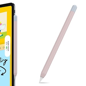 ahastyle duotone case silicone skin cover compatible with apple pencil 2nd generation ipad pro 11 129 inches 2018 pink light blue