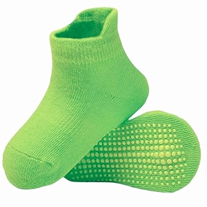 ahc anti skid socks for kids 1-3 years - plain color ankle length grip socks for boys and girls - comfortable and durable