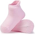 AHC Anti Skid Socks for Kids 1-3 Years - Plain Color Ankle Length Grip Socks for Boys and Girls - Comfortable and Durable