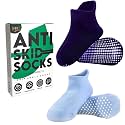 AHC Anti Skid Socks for Kids 1-3 Years - Plain Color Ankle Length Grip Socks for Boys and Girls - Comfortable and Durable