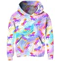 Ahegao Pink Blue Sweatshirt for Girls Horse with Horn Pullover 13 14 Years Long Sleeve Hoodies Young Girl School Loose Fit Sports Sweatshirts