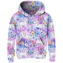 Ahegao Little Girl Pink Flowers Sweatshirt 3D Printed White Unicorm Hoodies Size 4 5 6 Years Pullover Sweatshirt Comfy Kids Hoody Shirts