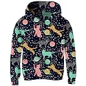 Ahegao Unisex Kids Hoodies Sweaters 3D Printed Casual Hooded Sweatshirts with Big Pockets for 4-14T Boys Girls, A1 Black Green Yellow, 4-6 Years