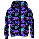 Ahegao Toddler Girls Hoodies 3D All Over Print Colorful Pullover Purple Cats Design Sweatshirt for 3-5 Years Tracksuit Trendy Long Sleeve Hoodie Sweater Sports Jersey Autumn Clothing