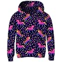 Teens Cool Purple Unicorn Pullover Sweater for Girls Fasion Pink Flower Hoodies 13 14 Years Juniors 3D Starry Galaxy Long Sleeve Spring Outfits Young Boys School Loose Fit Sports Sweatshirts,Big Kid