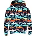 Ahegao Little Girl Black Blue Sweatshirt for Size 6-8 Years Kids Shark Hoodies Girl Loose Pullover With Big Pocket