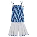 AHHAAAA Cotton Leheriya Print Sleeveless Kurti-Sharara Set for Girls