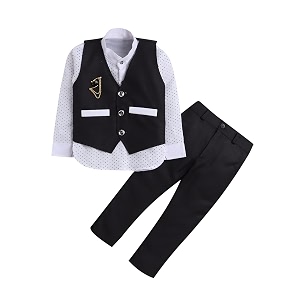 ahhaaaa kids cotton blend waistcoat kurta and pant set for boys 163