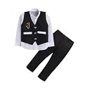 AHHAAAA Kids Cotton Blend Waistcoat Kurta and Pant Set for Boys 163