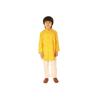 AHHAAAA Kids Ethnic Cotton Printed Kurta Pyjama