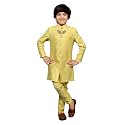 AHHAAAA Kids Ethnic Silk Blend Sequin Print Indo-Western Sherwani Set For Boys