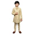AHHAAAA Kids Ethnic Silk Blend Sequin Print Indo-Western Sherwani Set For Boys