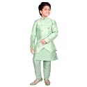 AHHAAAA Kids Ethnic Silk Blend Sherwani Kurta and Pyjama Set For Boys
