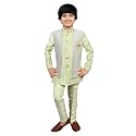 AHHAAAA Kids Ethnic Silk Blend Waistcoat Kurta Pyjama 3 Piece Sherwani Set For Boys |540|